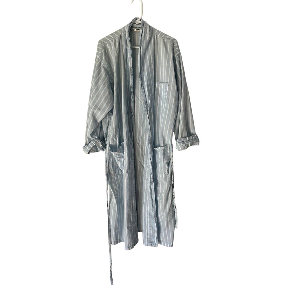 Vintage Calvin Klein 100% Cotton Pinstripe Robe L/XL
